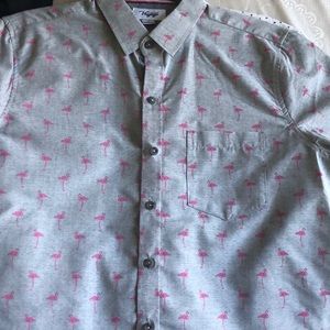 flamingo button up shirt